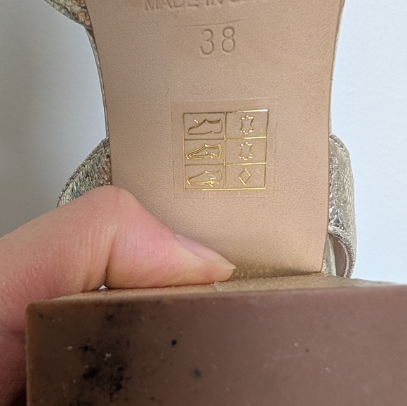 Free People Gold Block Heels - Picture 5 of 5